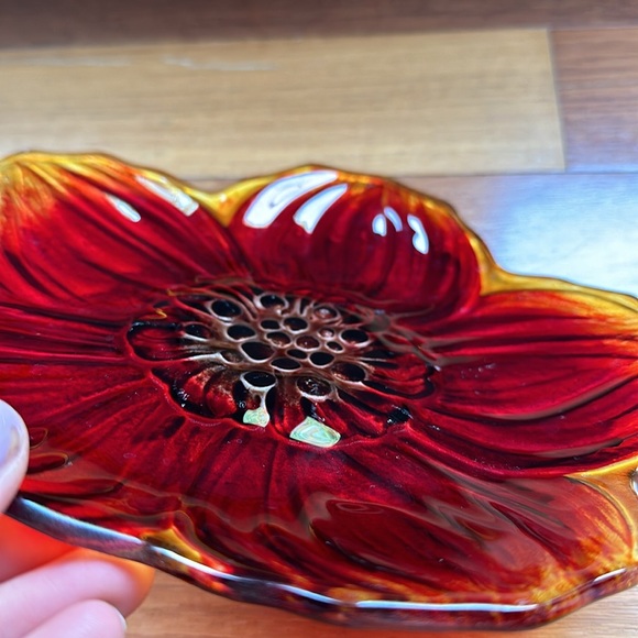 Pier 1 Imports Set of Floral Glass Plates - Picture 7 of 13